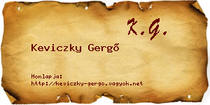 Keviczky Gergő névjegykártya