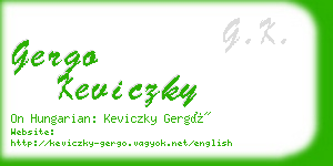 gergo keviczky business card